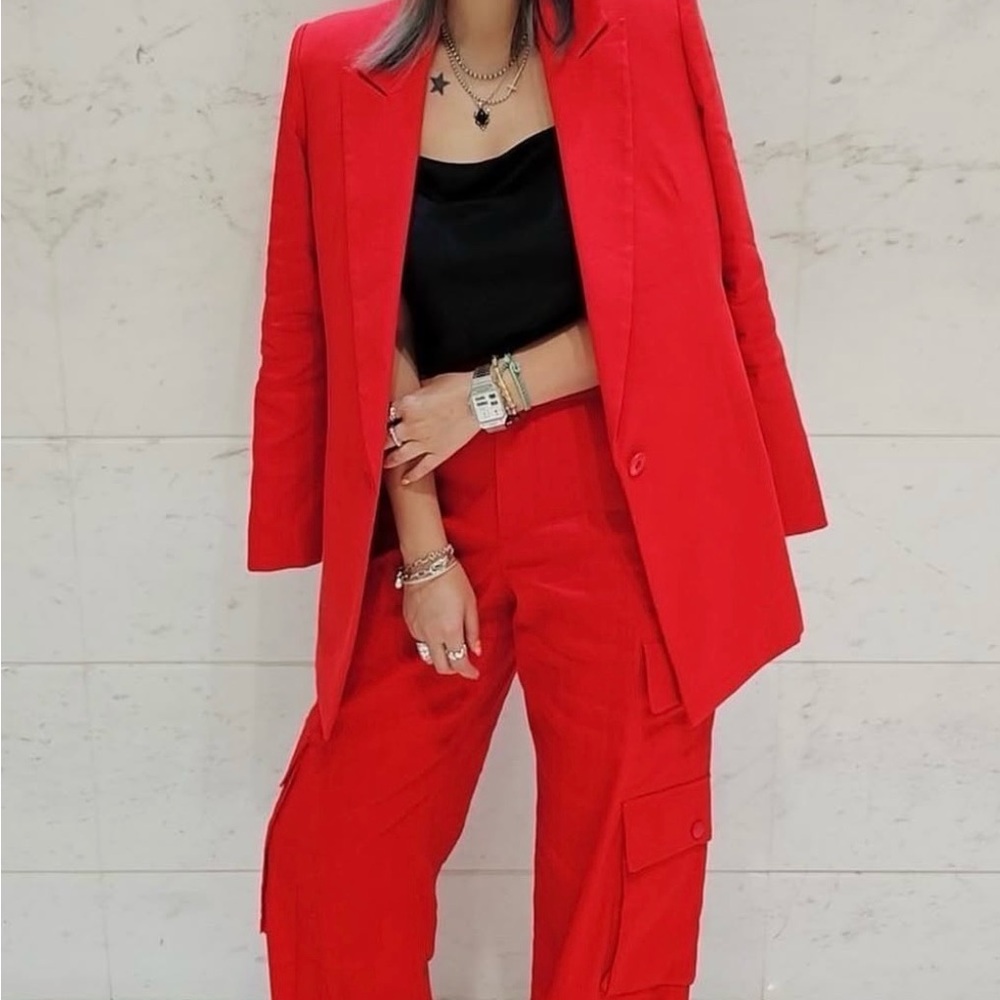 Alice & Olivia Red Cinnamon Women's Box Blazer Size 6 EUC